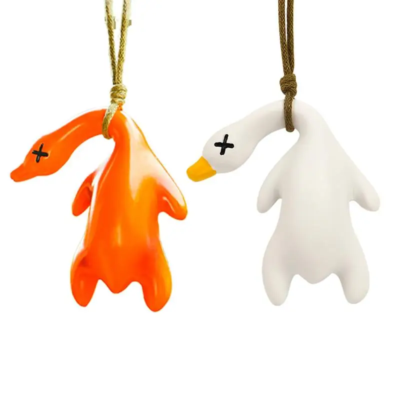 

Hanging Car Duck Ornament Car Interior Decoration Swinging Cartoon Cute Roast Duck Decors For Auto Rearview Mirror Pendant