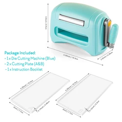 Compact Beige Manual Die - Cutting and Embossing Machine for DIY Crafting and Scrapbooking (Blue Color)