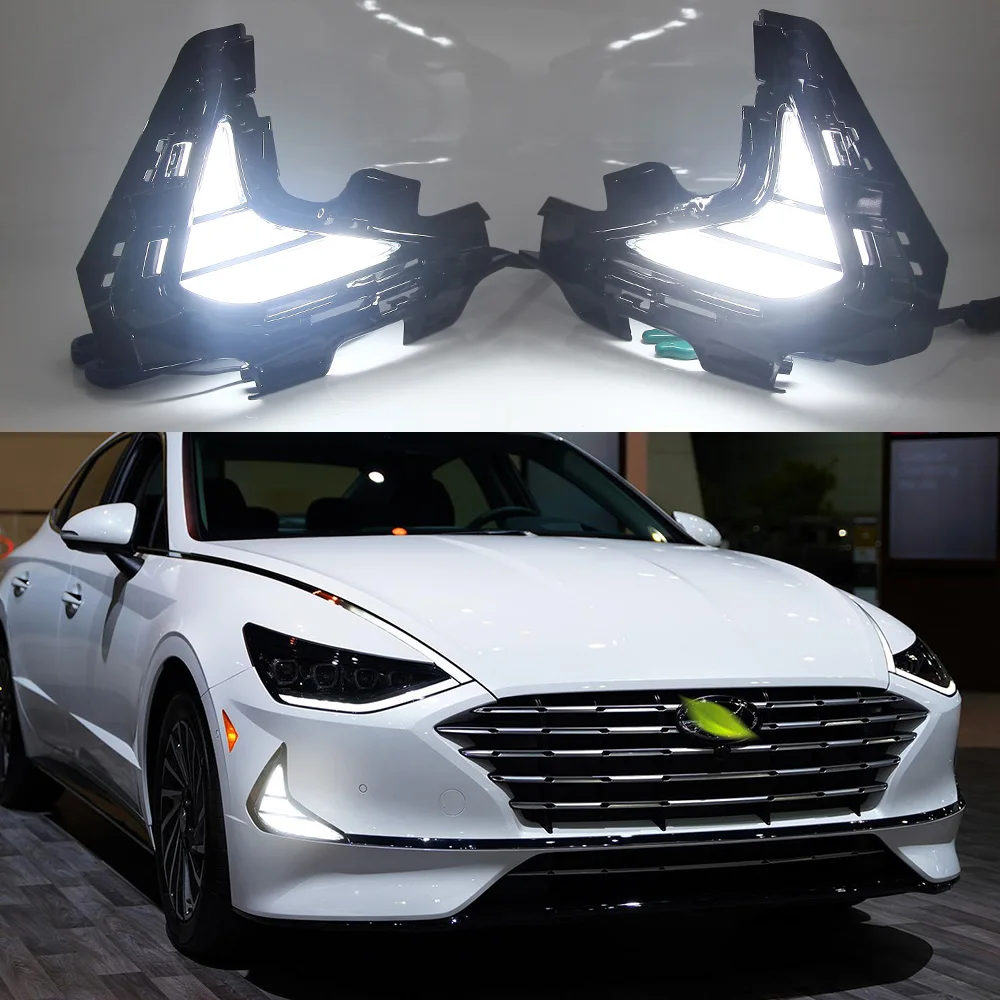 2pcs For Hyundai Sonata 2021 2022 Car Drl Led Fog Lamp Drl Car ...