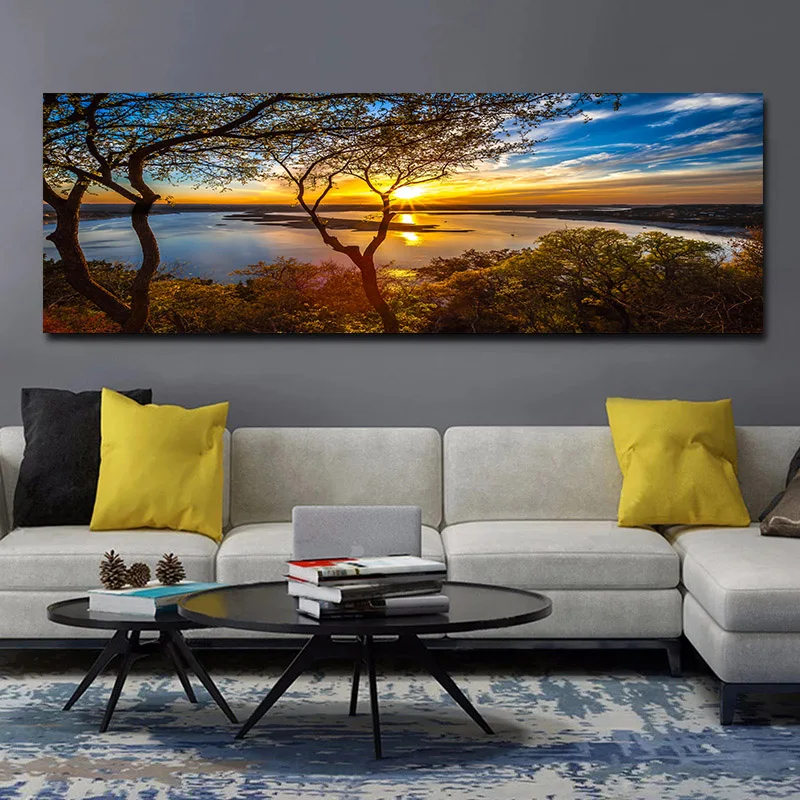 Large Wall Art Ideas for Bedroom, Landscape Canvas Painting, Heavy