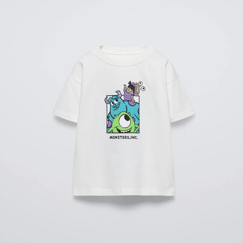 Black Tees Printing Tops Baby Summer Wear Cartoon Short Sleeve T Simple Cute Loose Bottoming Shirt Kids Thin Pure Cotton Costume 4
