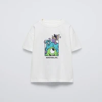 Toddler T-shirt Cute Monster Print Short Sleeve Crewneck Tops 2025 Summer New Design Tees Boys Girls Casual Sports Loose Clothes 1