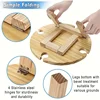 KEMORELA 1 Wooden Portable Dining Table 30Cm/24Cm Casual Snack Table Fruit Tray Outdoor Wine Rack Travel Picnic Folding Table 5