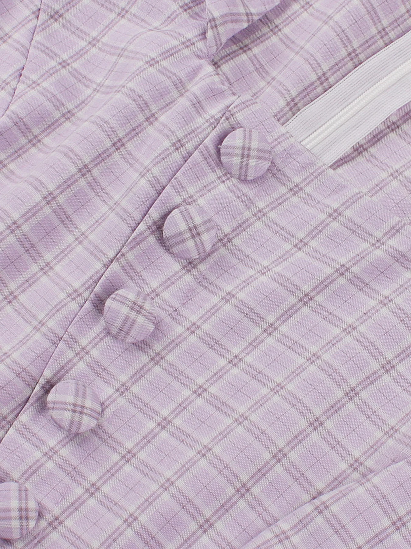 Tonval Lavendel Plaid Knöpfe vorne Kurzarm Damen 2026 Frühling Sommer Neu in Rockabilly 1950er Retro Midi Plissee Kleider – Detail 10