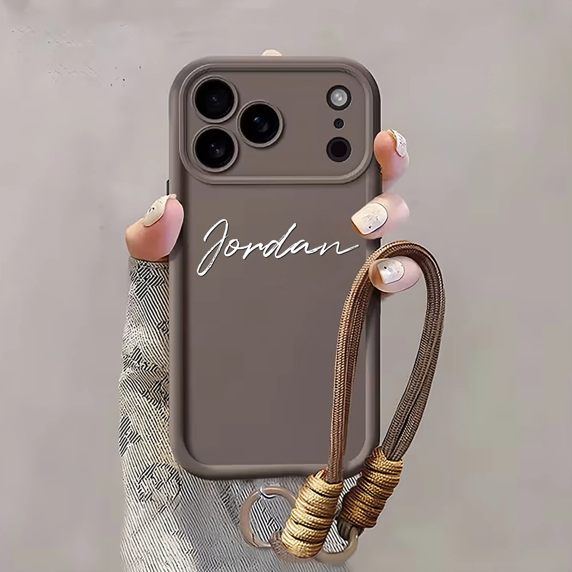 Personalized Custom Name TPU with Lanyard Phone Case For iPhone