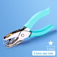 Cute Metal Handheld Paper Punch Pink/Green Scrapbooking Cloth Star Heart Circle Hole Diy Craft Shape Cutter Single Hole Puncher 5