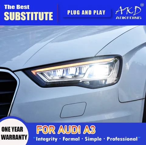 AKD Head Lamp for Audi A3 LED Headlight 2013-2016 Headlights S3 DRL Turn Signal High Beam Angel Eye Projector Lens