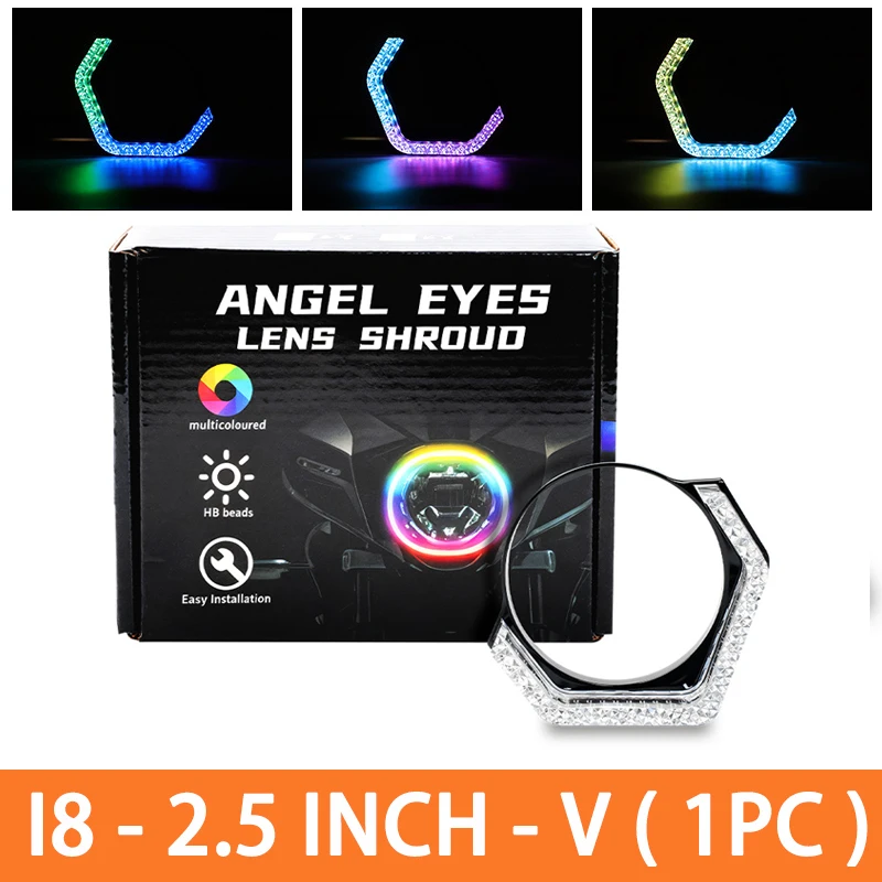 ตัวเลือกสินค้า ไฟหน้า LED ขนาดใหญ่ 2.5/3 นิ้ว พร้อมวงแหวน RGB ควบคุมผ่านแอพ