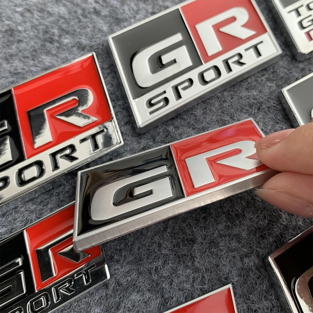 Gazoo Racing GR SPORTS 3D Zinc Alloy Badge Car Styling Adhensive Metal Decal Auto Door Decoration For TOYOTA Rav4 Vios etc
