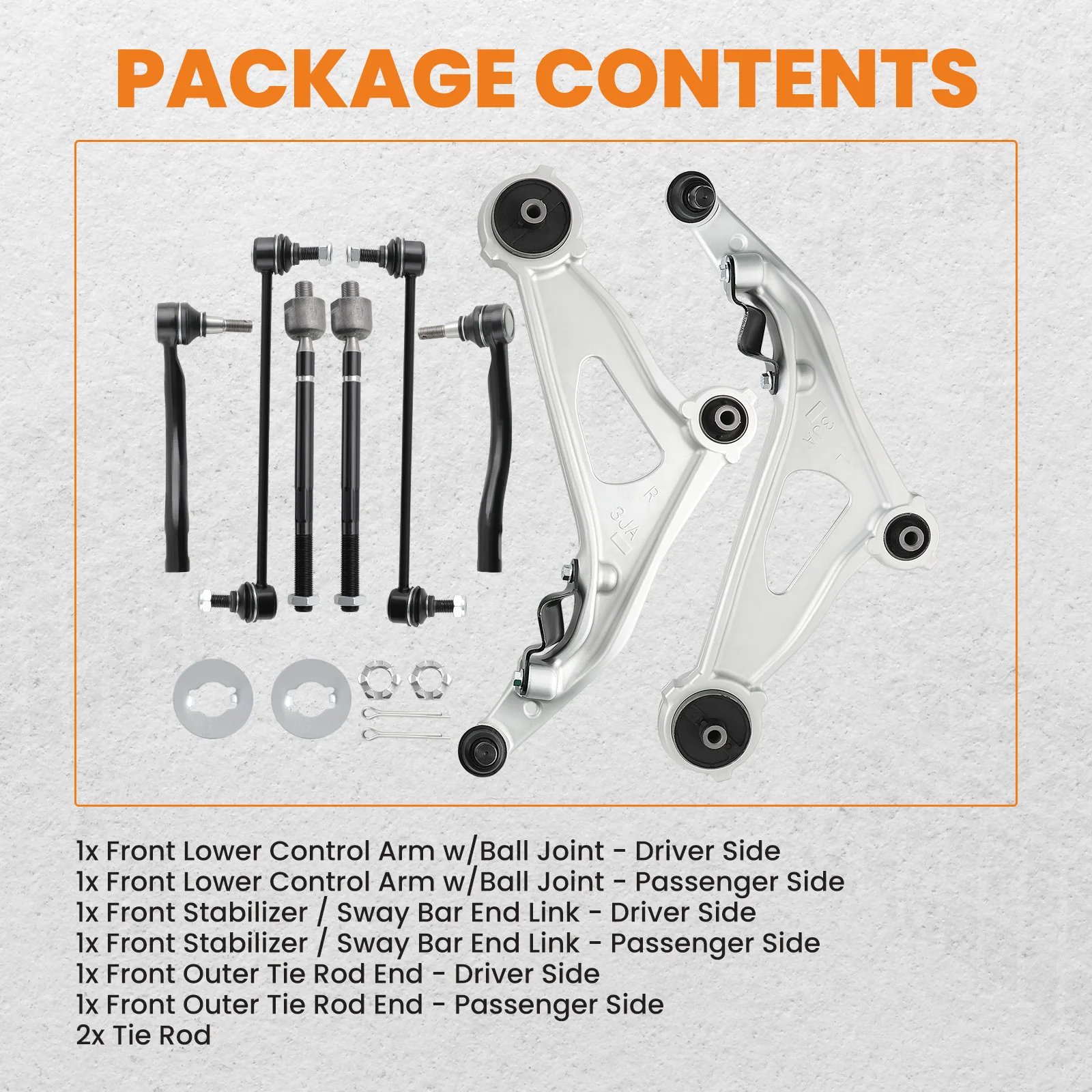 8pcs Front Lower Control Arms for Nissan Pathfinder Infiniti JX35