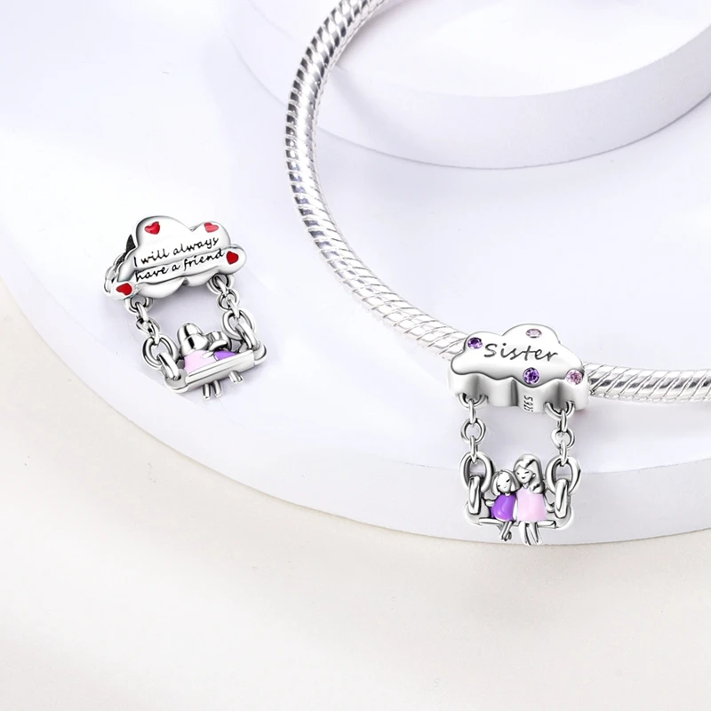 Perle de charme en argent regardé 925 pour petite fille et garçon, convient  au bracelet Pandora