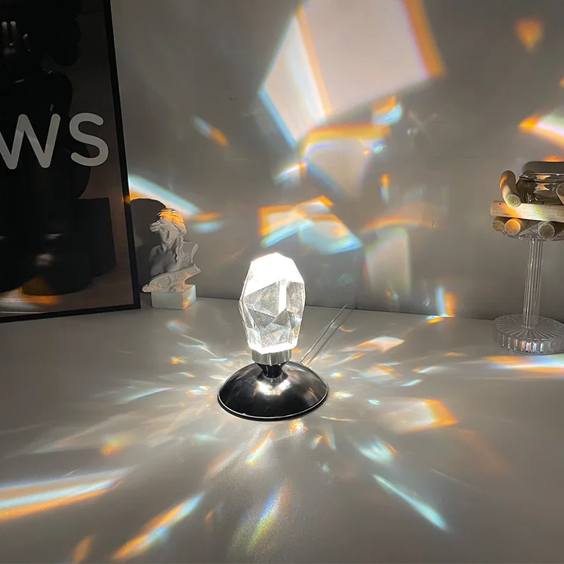 HoneyFly LED Diamond Project Night Lamp 5V 1.5W USB 3 Colors Available Crystal Atmosphere Light Crystal Home Christmas