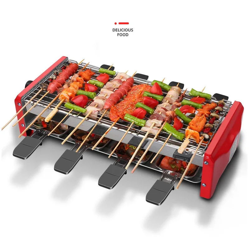 Household Electric Roasting Oven 2 Layers 1350W Smokeless Non-stick Baking Pan Barbecue Machine Kitchen Teppanyaki Grill 220V 4