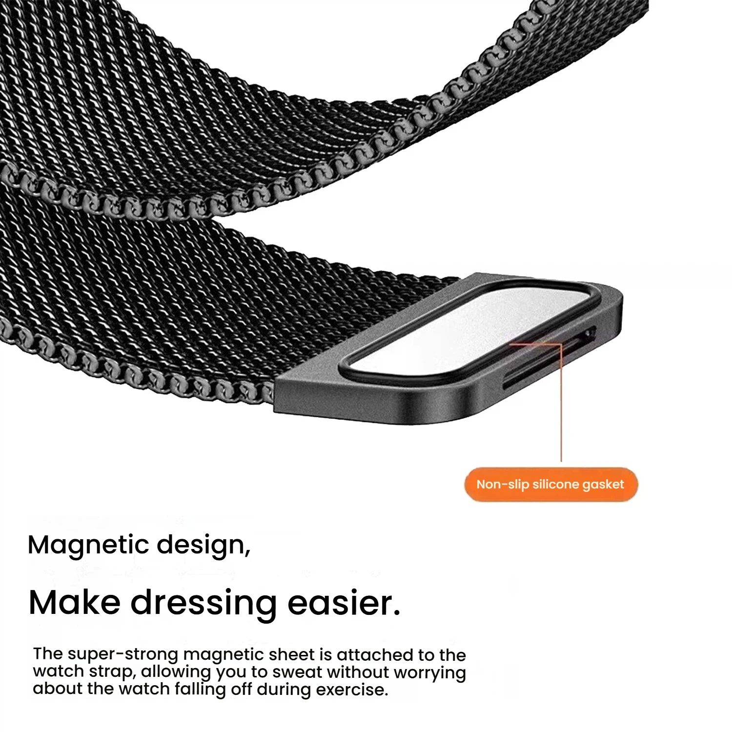Milanese Loop Magnetic Strap - Fashion Wristband, 18mm