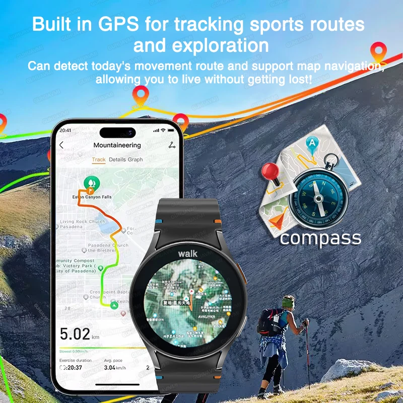 New Galaxy 7 Fashion Smart Watch 1.3inch 40mm GPS Track NFC Control Bracelet Health test BT Call Sports SmartWatches For Samsung - Image 4