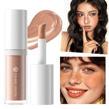 6 Colors Liquid Blush, Horseshoe Brush Tip, Silky & Easy Blend, Hydrating Natural Dewy, Long-Lasting