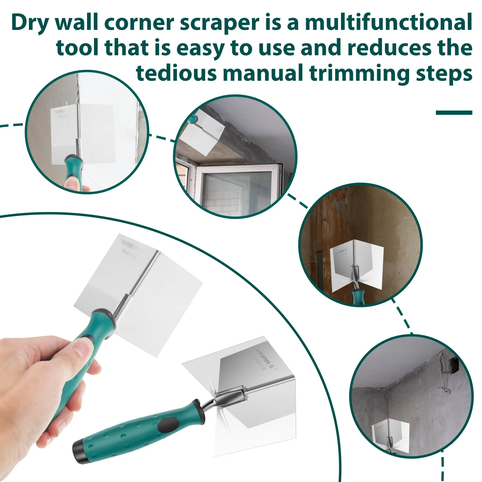 2Pcs Drywall Corner Tool Steel External Internal Corner Trowel Drywall Finishing Plaster Scraping Decals Patch Construction Tool