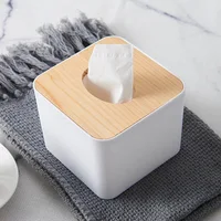 Wooden Tissue Box Napkin Holder Cover Toilet Paper Handkerchief Case Solid Simple Stylish Wood Home Car Wipe Organizer Container 1