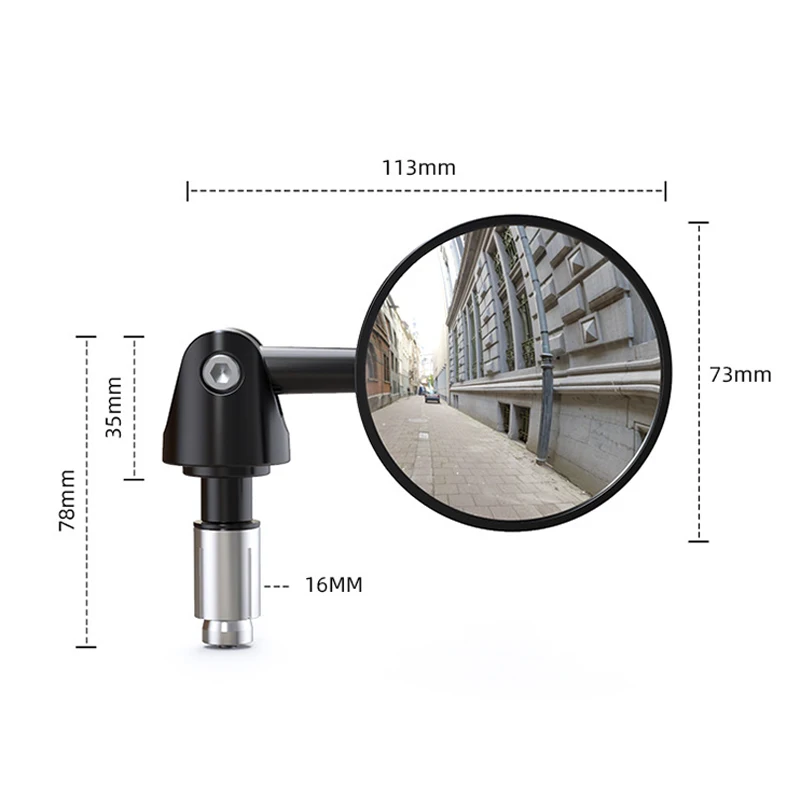 Motorcycle Handlebar Rearview Mirror Motorbike Handlebar Extended Mirrors Angle Adjustable Blind Spot Wide View Safety Mirror 2