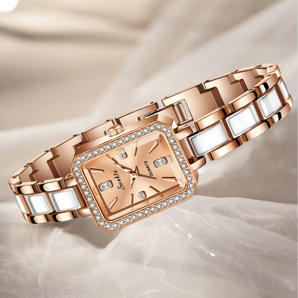 LIGE New Hot Brand Stainless Steel Strap Watch Women Luxury Gift Quartz Wristwatch Student Fashion Simple Square Quartz Watches 3