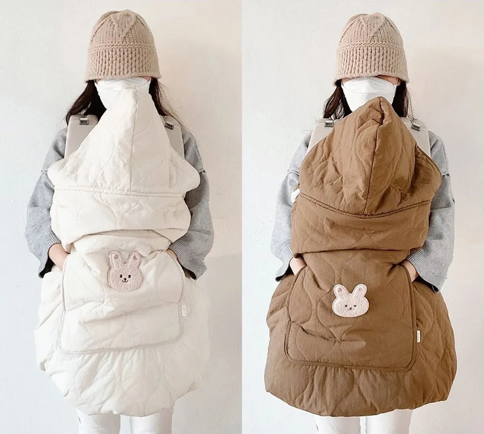 Children's Warm Cloak And Baby Shoulder Strap Autumn And Winter Windproof Trolley Blanket Baby Stroller Cloak Adjustable Length