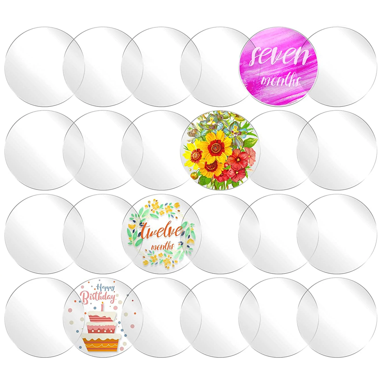 50pcs De Cercles En Acrylique Transparents Disques En - Temu France