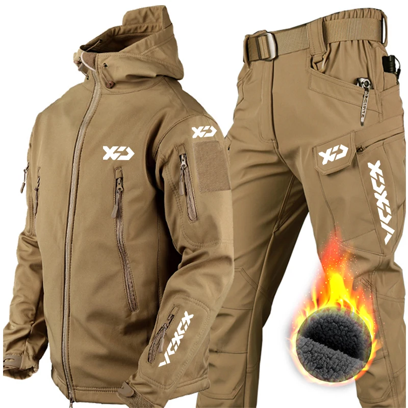 Combinaison De Pêche Homme Hiver épaisse - Imperméable Avec Capuche - Veste Et Pantalon Tactiques Pour Camping, Randonnée, Extérieur | Vêtement Chaud Coupe-vent - 3