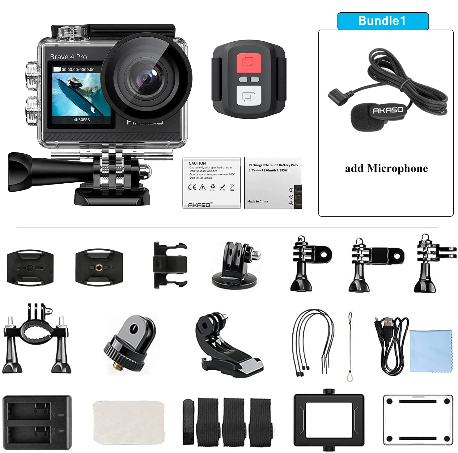 cheapest action camera AKASO Action Camera Brave 4 Pro Sports Camera 20MP 131ft Waterproof Camera Dual Screen 5X Zoom Underwater Camera Support Mic cheapest action camera Action Cameras