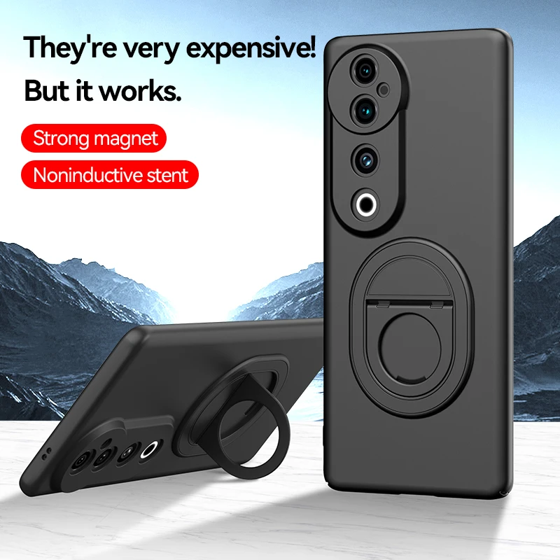 

Skin Feel Matte Frosted Slim Case For Vivo S19 Pro S19Pro Hard Cover Hidden Folding Stand Support For Magsafe Wireless Charger
