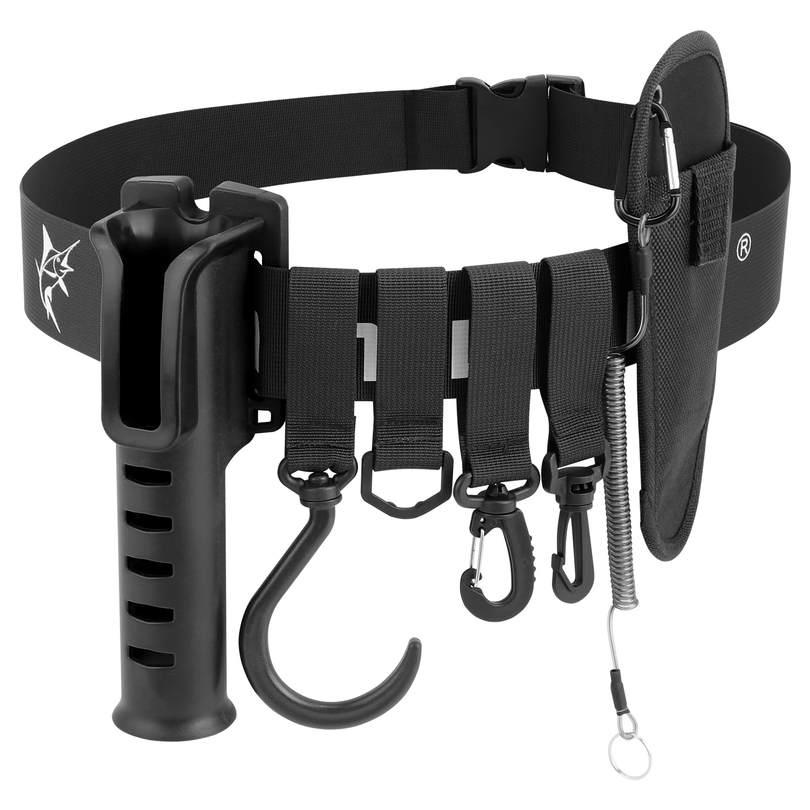 Ceinture porte-canne de pêche réglable - Holster de canne pour pêche en waders avec insert portable