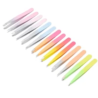 1Pcs Eyebrow Tweezers Stainless Steel Point Slant Flat Tip Removal Makeup Professional Hair Removal Eyebrow Pliers Clip 1