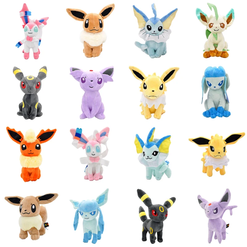 Pokemon Peluche Eevee Evolution Plushies Jolteon Glaceon Umbreon Leafeon Flarreon Vaporeon Bambola Di Pezza Jolteon Sylvion Toy Hobby
