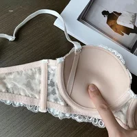 Soutien-gorge en dentelle à armatures pour femmes, sous-vêtements floraux, soutien-gorge push-up, soutien-gorge confortable, soutien-gorge demi-tasse, lingerie sexy, bonnet 1/2 4