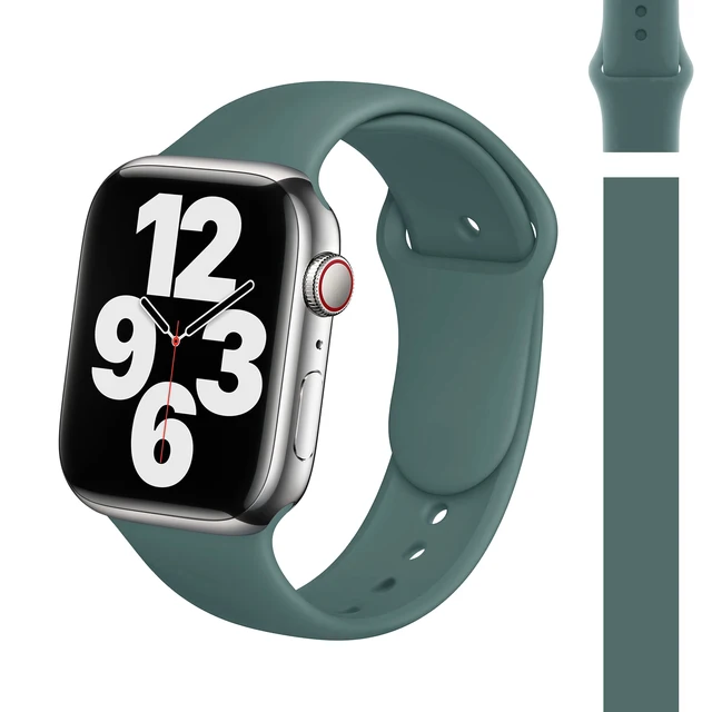 Silicone Strap for Apple Watch Band 45mm 41mm 44mm 40mm 42mm 38mm Correa Watchband Armband Bracelet iWatch Series 7 SE 6 5 4 3 2 28