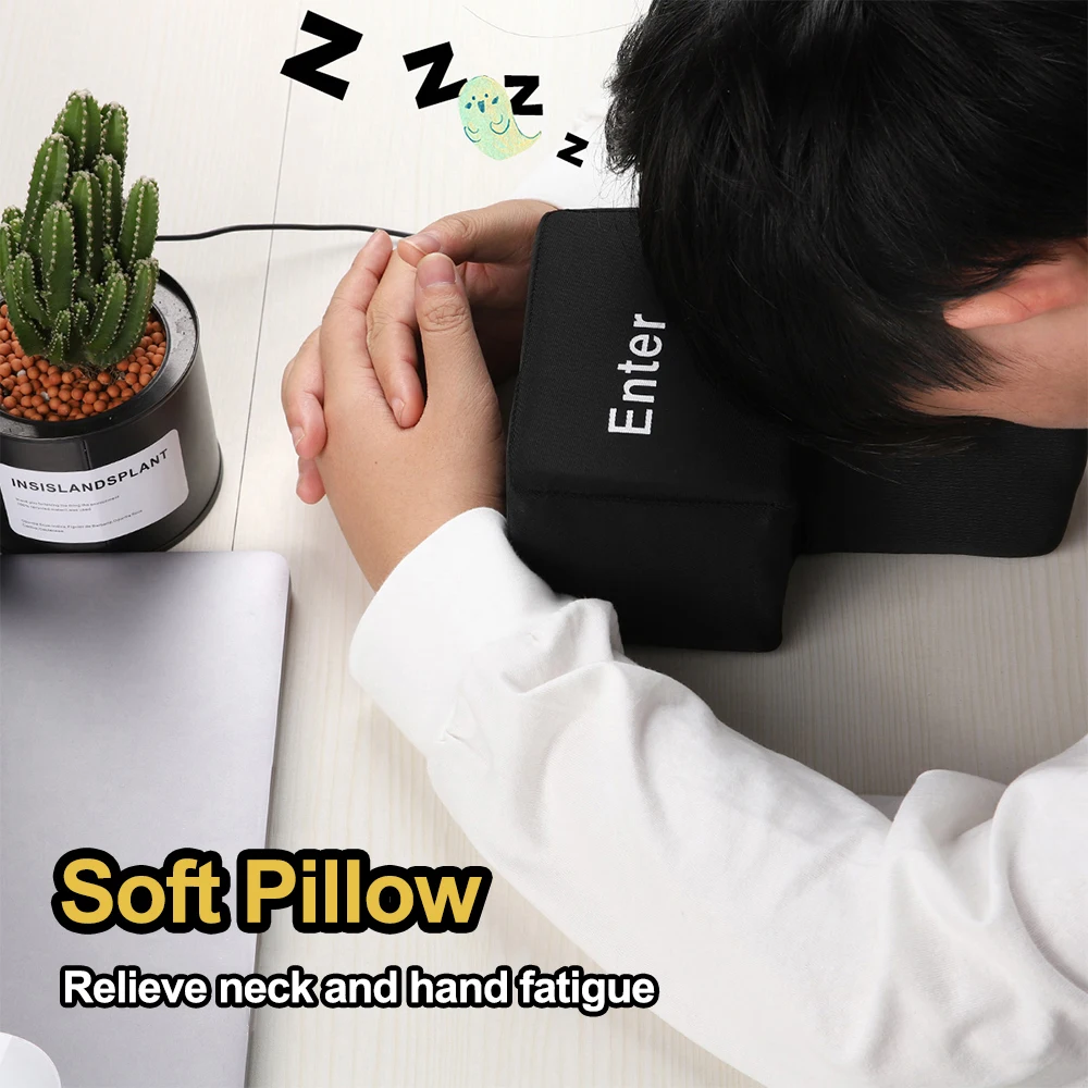 USB Enter Key Vent Pillow Soft Computer Button Return Key Enter Huge Button Decompression Pillow Stress Relief Toy For Offices