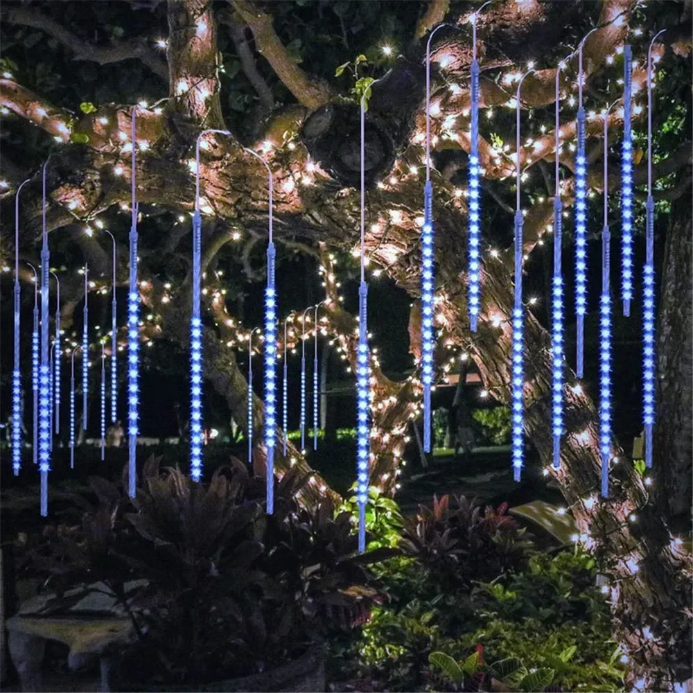 Description Picture 5 of item8/16/24/32Tube EU/US Plug Fairy Garland Light Garden Decor LED Wedding Meteor Shower Holiday Light String Christmas Decoration