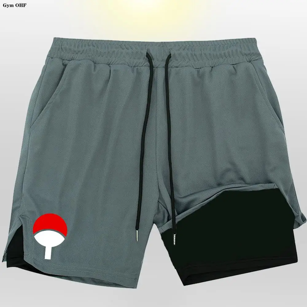 Anime Men's Sport Shorts Cool Sportswear Double-Deck Running Shorts Summer 2 In 1 Bottoms Fitness Training Jogging Short Pants 5
