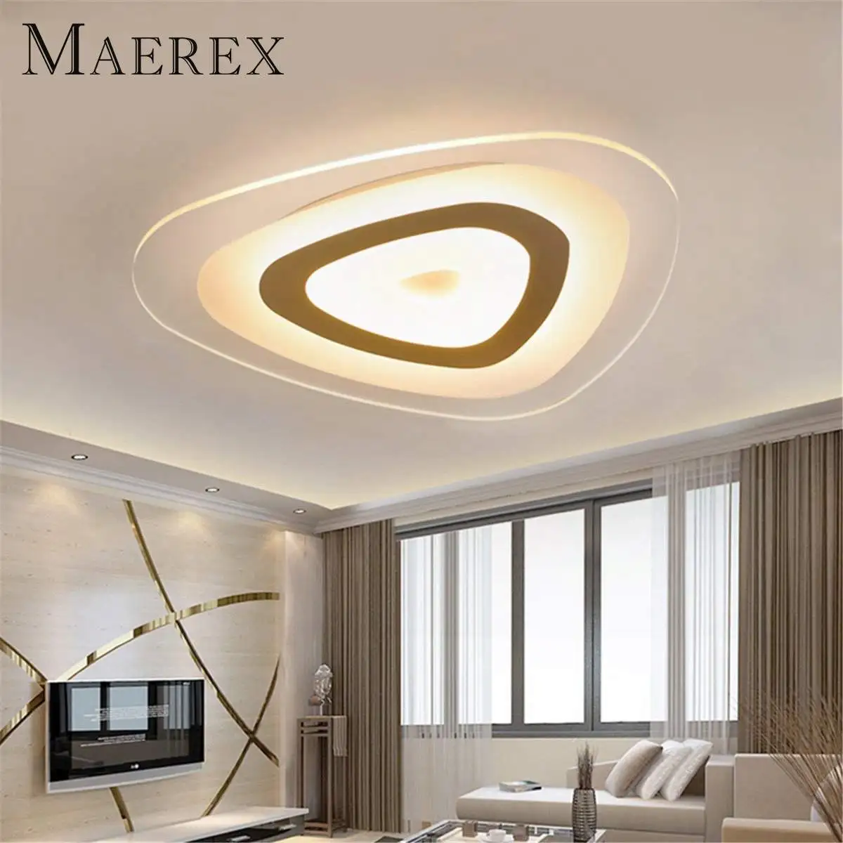 

35W Modern Super Ultrathin Ceiling Light LED Arc Triangle Flush Mount Chandelier lamps for Living Room Home