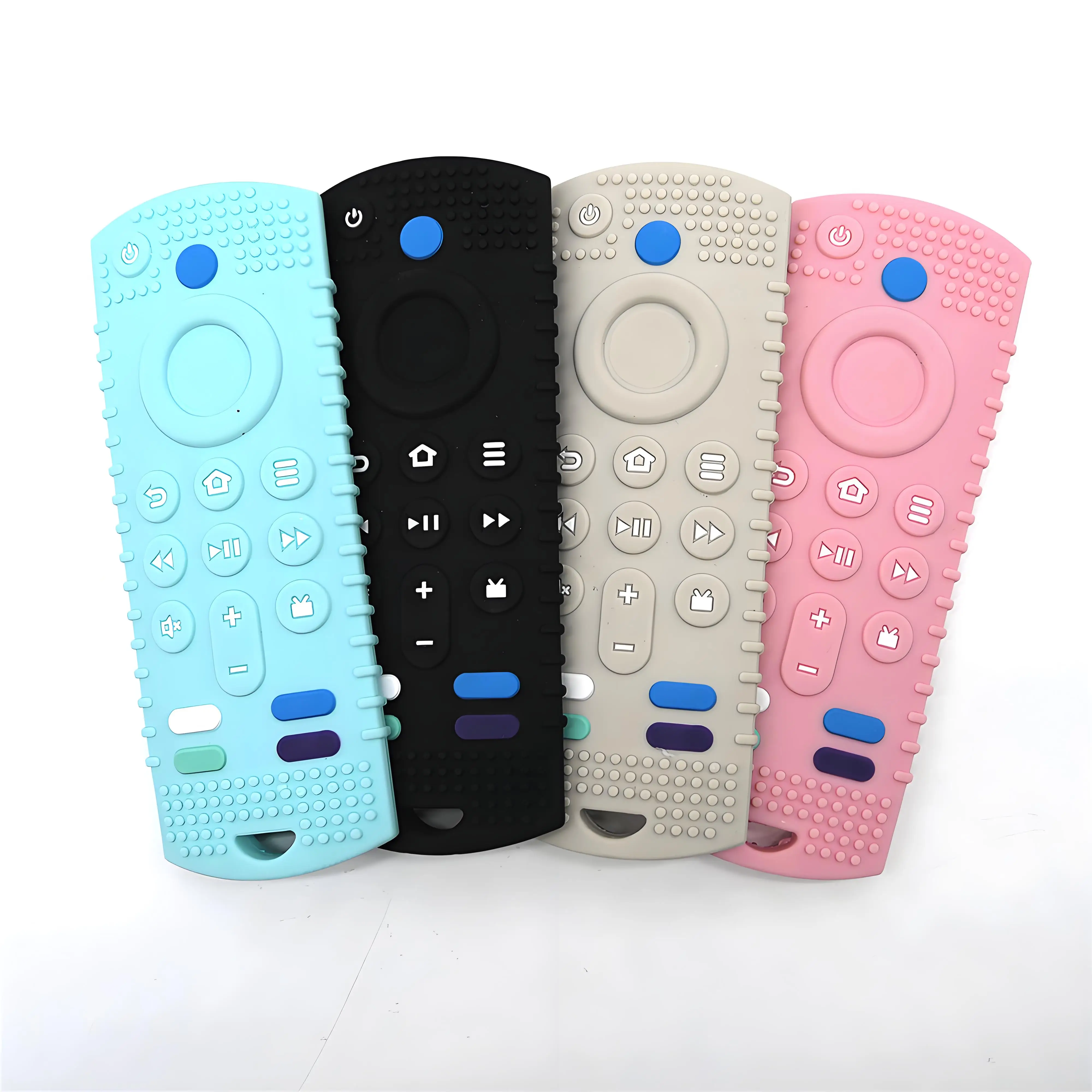 2 PCS Grade Silicone Baby Teether Soothing Teether Early Educational Sensory Toys for Infant Teether Remote Control Shape