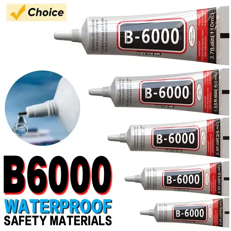 B6000 Super Glue 15/25/50/110ML Telephone Mobile Phone Touch Screen Adhesive DIY Repair Diamond Jewelry Glass Office Supplies