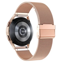 Stainless Steel Metal Watch Strap Bracelet - 22mm/20mm for 22MM Universal (Rose Gold)