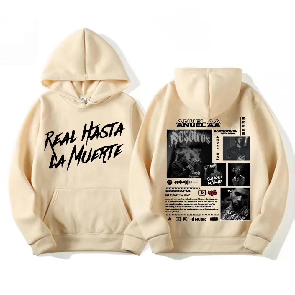 Rapper Anuel AA Real Hasta La Muerte Hoodies Men Women Hip Hop Retro Style Pop Music Sweatshirt Fashion Oversized Comfort Hoodie 4