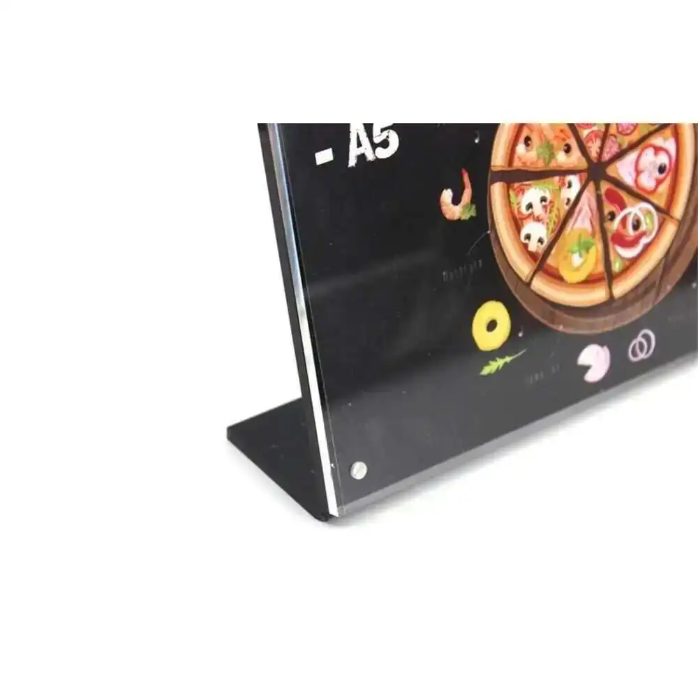 1pcs A5 Transverse L Black Acrylic Magnetic Label Holder Stand Photo Frame Menu Card Stand Advertising Poster Tag Display