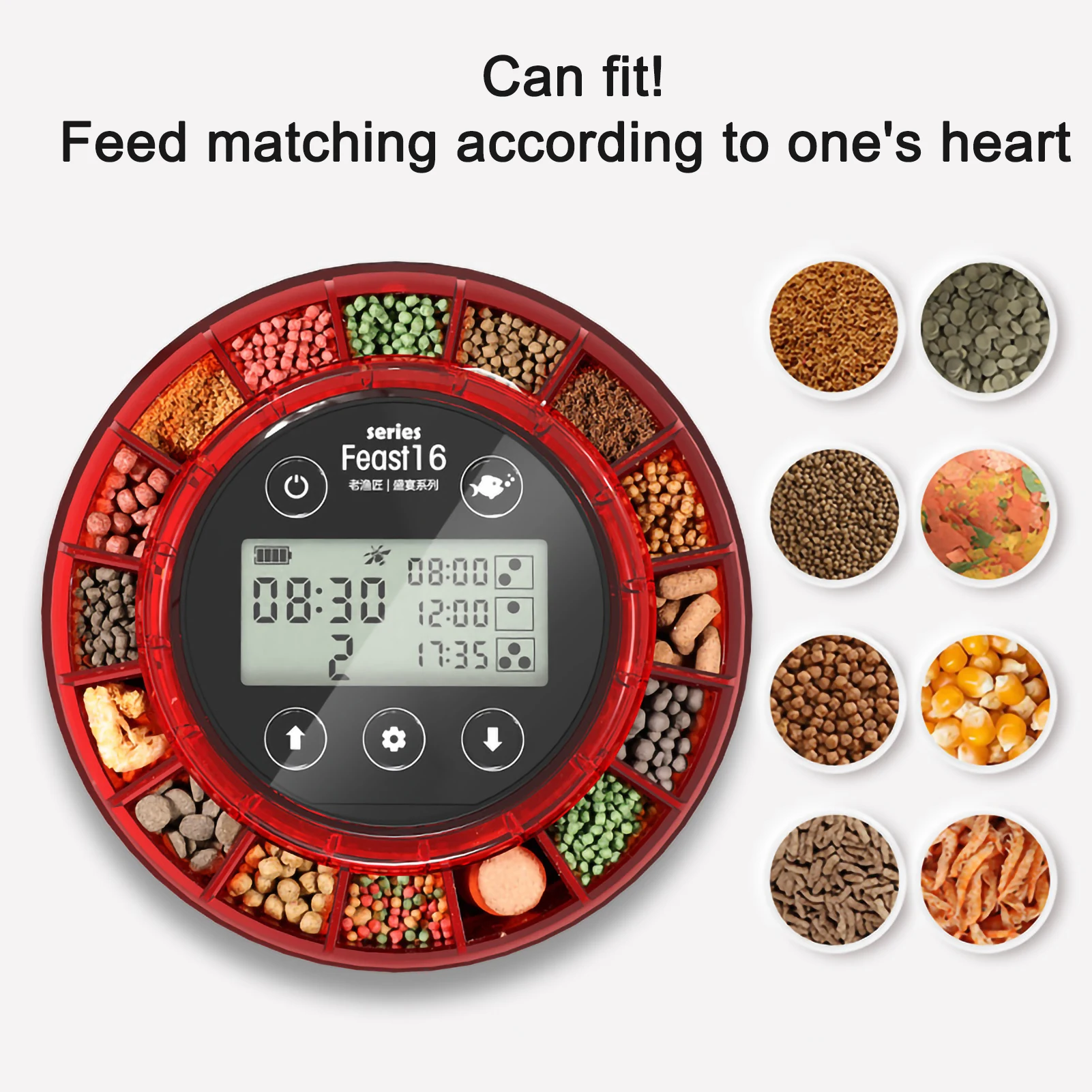 

100 ml Automatic Fish Feeders for Aquarium Automatic Food Dispenser with Timer and LCD Display USB Rechargeable Timer Feeders