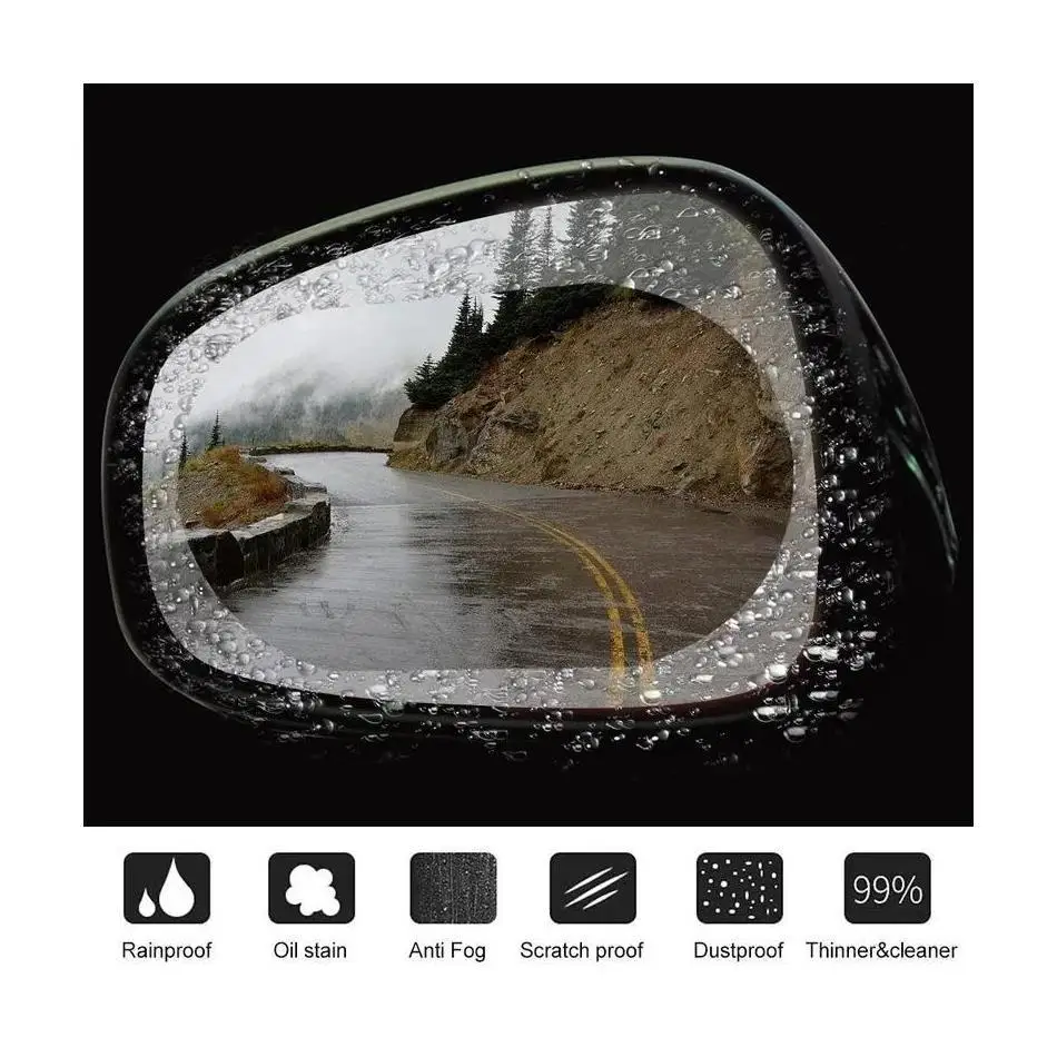Car Rainproof Anti Fog Sticker Car Rainproof Film Window Waterproof Film Car Motorcycle Mirrors Film Accessory Outdoor Supplies