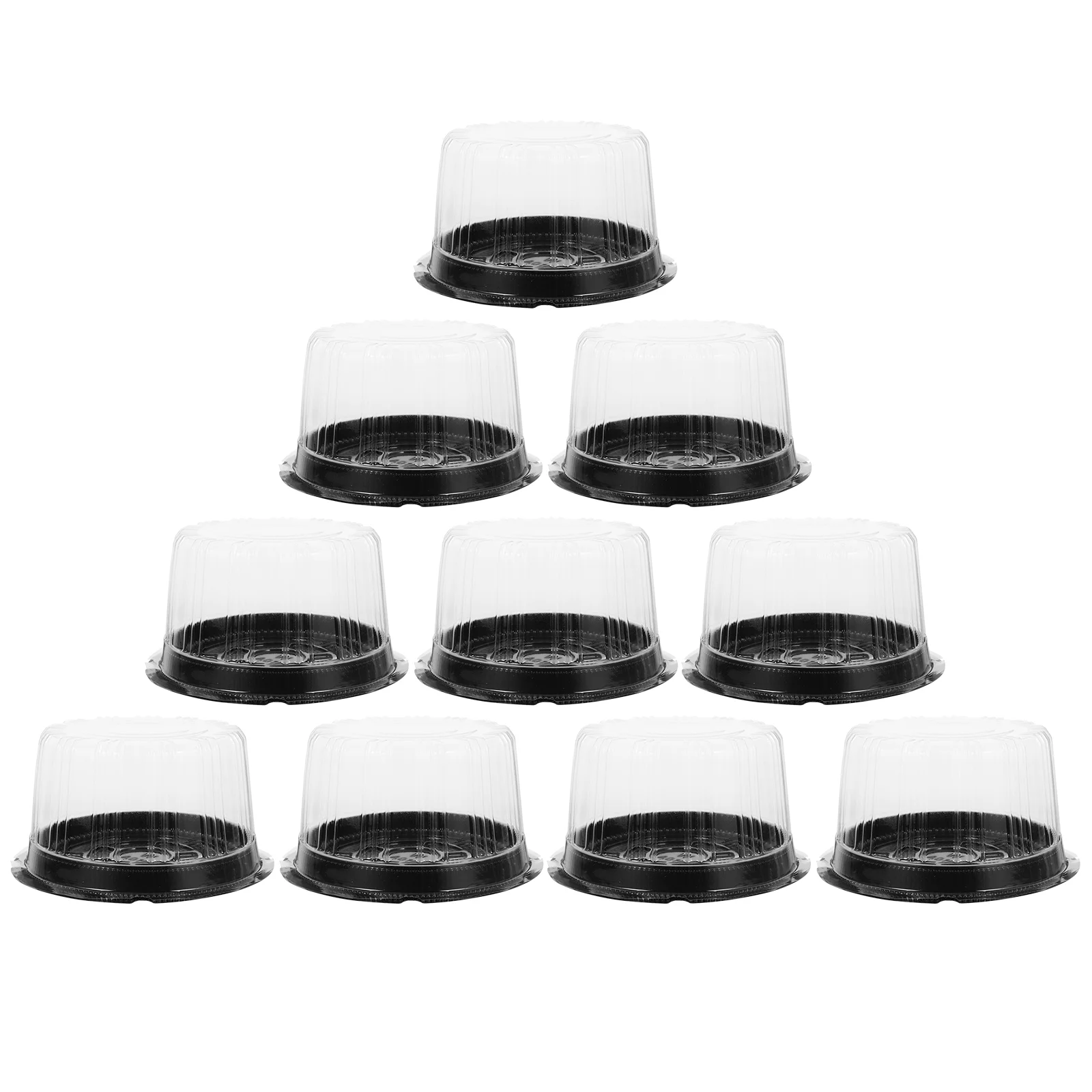 

10 Pcs Packing Box Cake Stand with Lid Container Round Holder Clear Carrier Birthday Portable Plastic Child