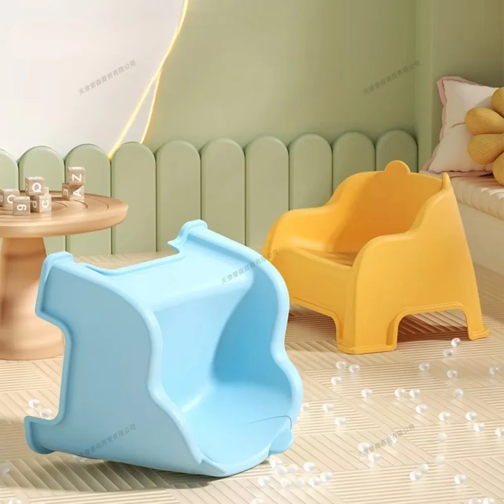Folding Stool Baby Footstool Portable Household Children's Stool Baby Stackable Plastic Low Stool Living Room Outdoor for Kids Space Saving Furniture