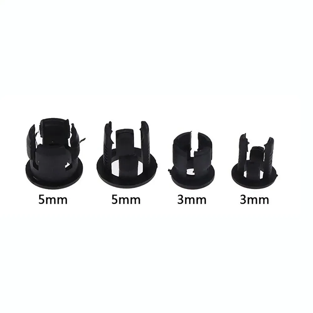 Description Picture 3 of item5mm LED Holder Socket Clip Bezel Light Emitting Diode Lamp Base Cover Plastic Display Mount Panel Blub Wire Prewired Cup Case