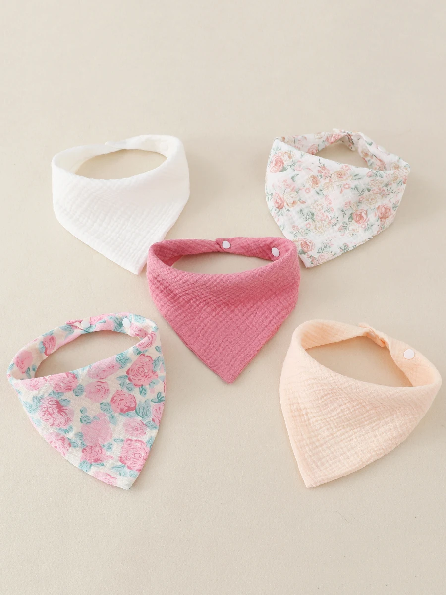 Baby Muslin Cotton Bibs | Toddler Bandana Bib | Burp Cloth Soft Absorbent Gauze Muslin Washable Apron for Baby 6