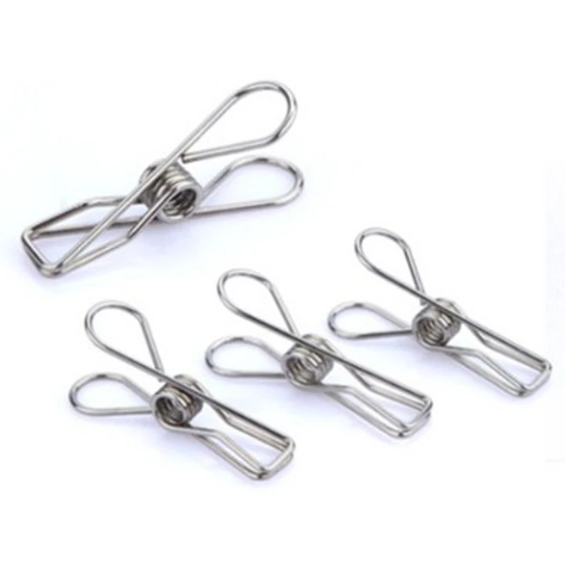 8 Pcs Metal Multipurpose Windproof Clothespin Stainless Steel Durable Pegs Hanging Clips for Clothes Towels Socks School Clips